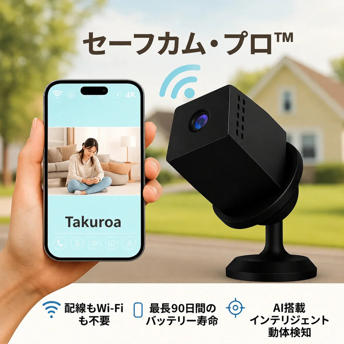 SafeCam™ Pro｜インターネット・電源不要の防犯カメラ