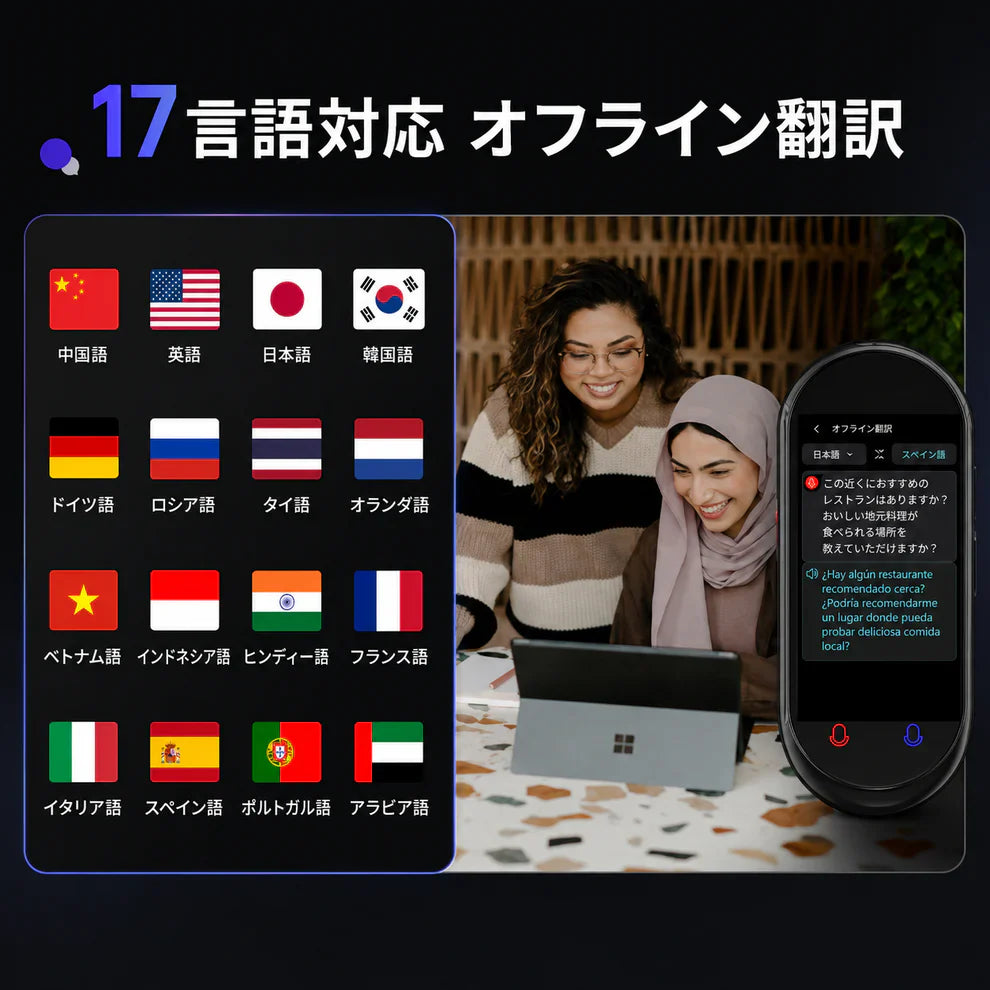 Renzumi™ AI翻訳機 オフライン対応 音声・写真翻訳機 🌍📱